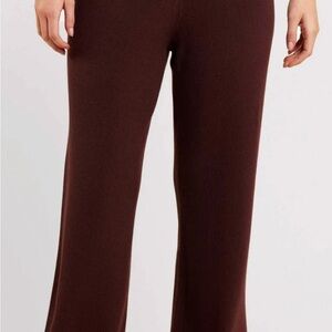 Nuuds Ribbed Sweater Wide Leg Pant Brown Size XL